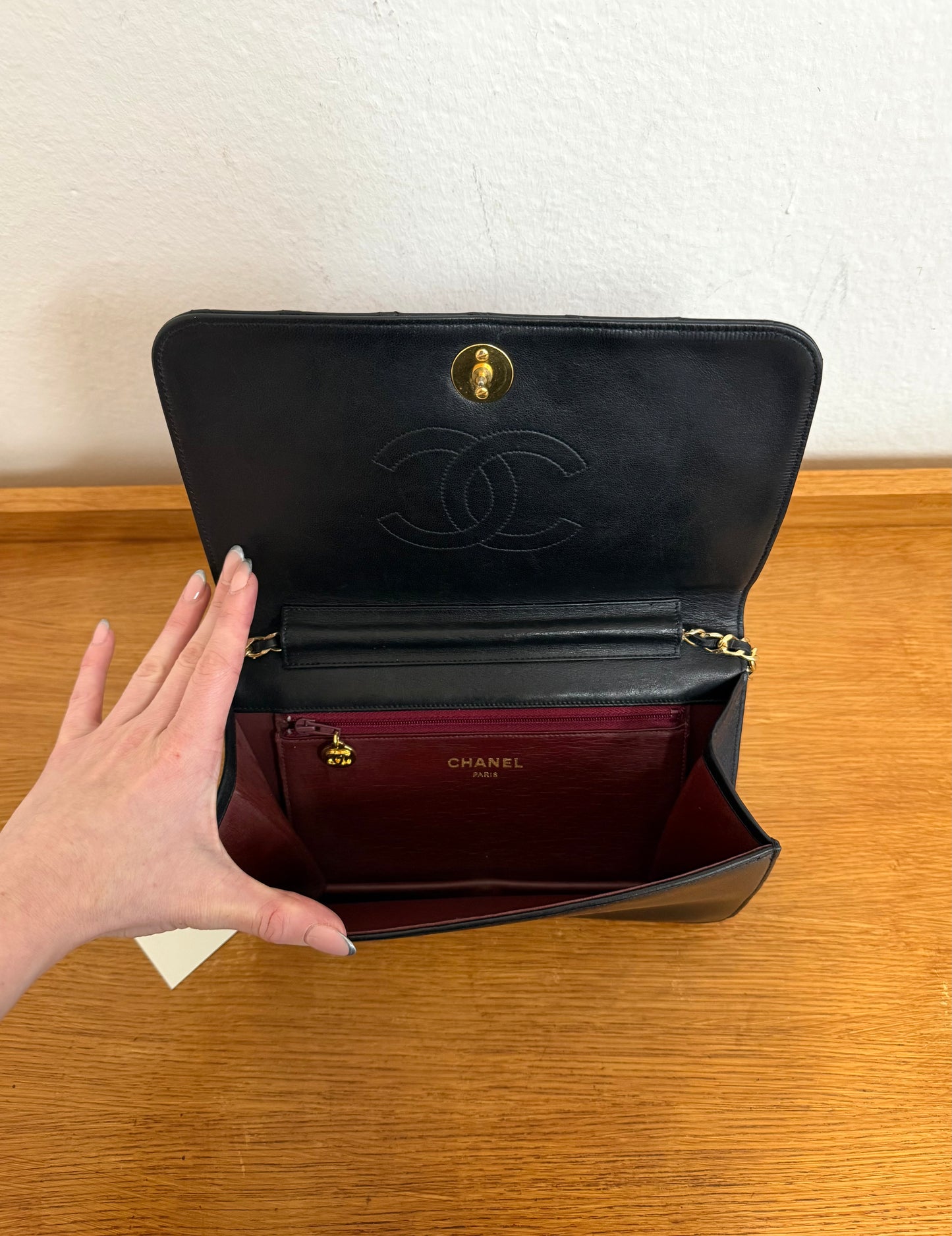 CHANEL FULL FLAP LAMBSKIN BLACK