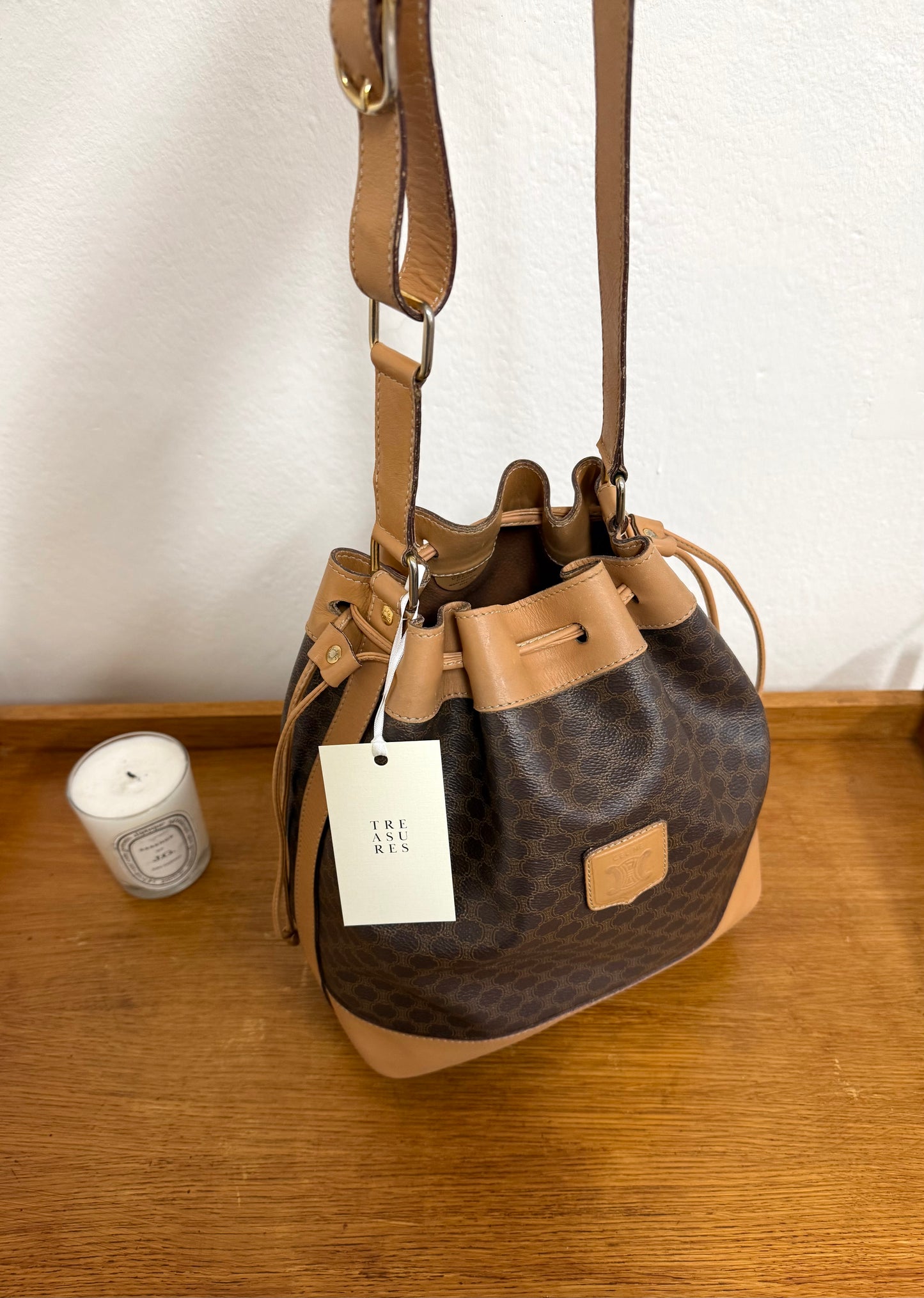 CELINE MACADAM BUCKET BAG & POUCH