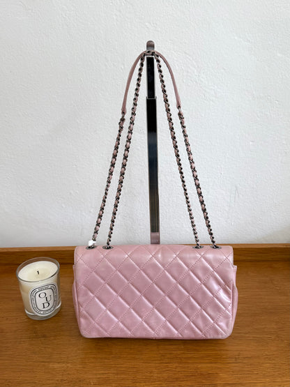 CHANEL SINGLE FLAP BAG PINK MATELASSE