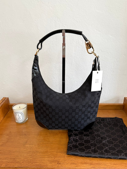 GUCCI HALF MOON HOBO BLACK BAG