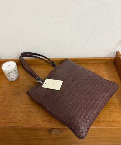 BOTTEGA VENETA INTRECCIATO SHOULDER BAG BROWN