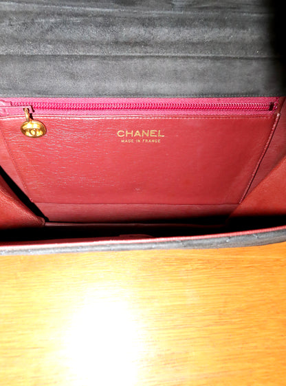 CHANEL SUEDE BLACK FLAP BAG