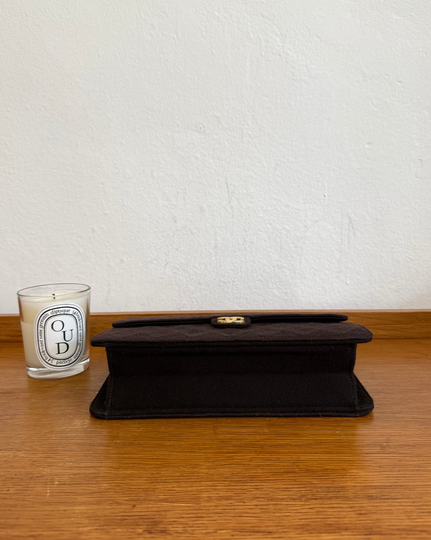 CHANEL SINGLE FLAP MATELASSE JERSEY BROWN BAG