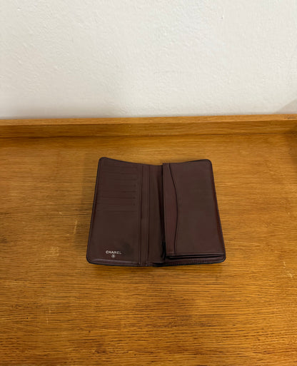 CHANEL CLASSIC LONG WALLET LAMBSKIN BLACK SERIES 10