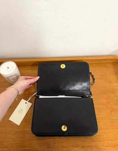 CHANEL FULL FLAP LAMBSKIN BLACK