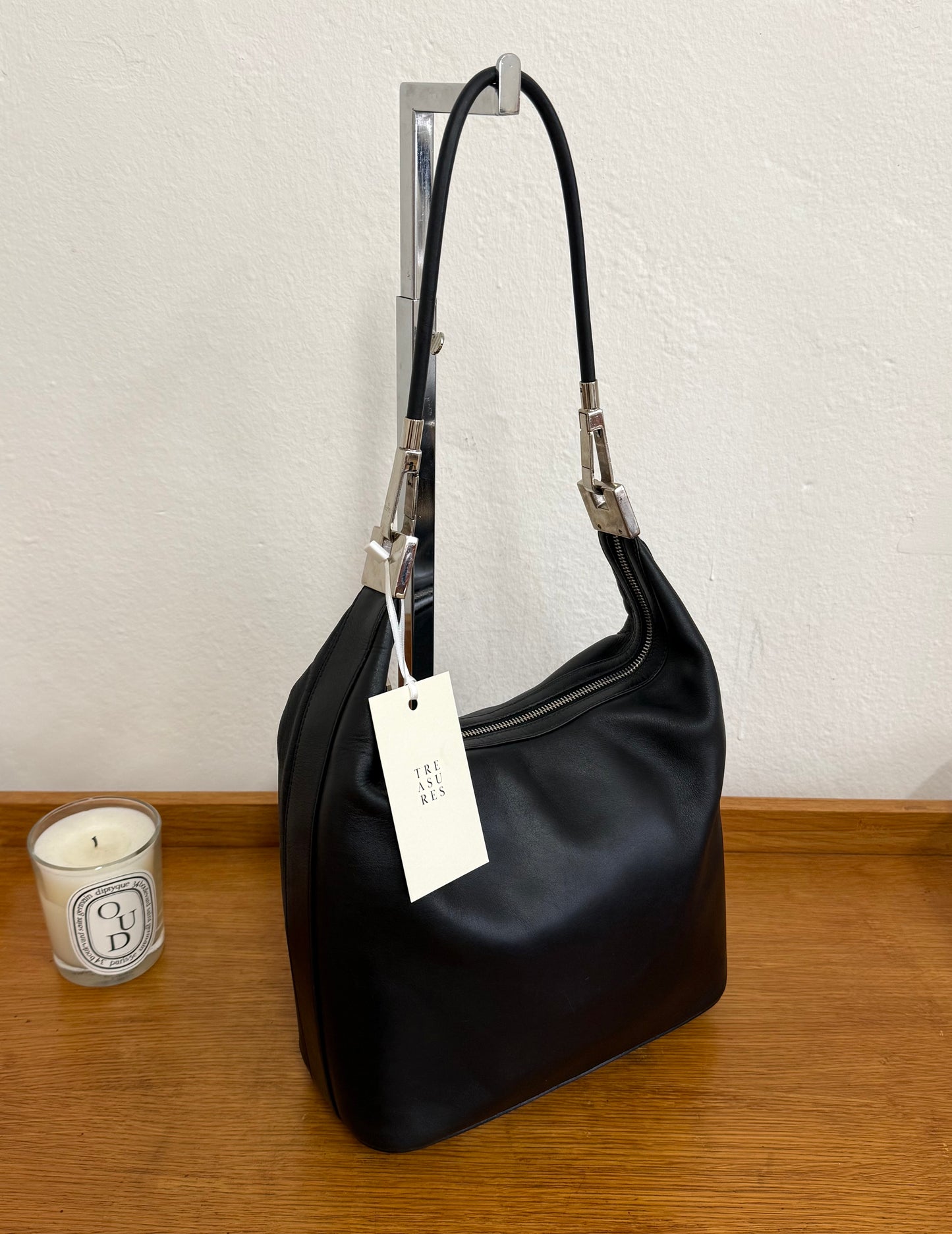 GUCCI LEATHER BLACK SHOULDER BAG BY TOM FORD