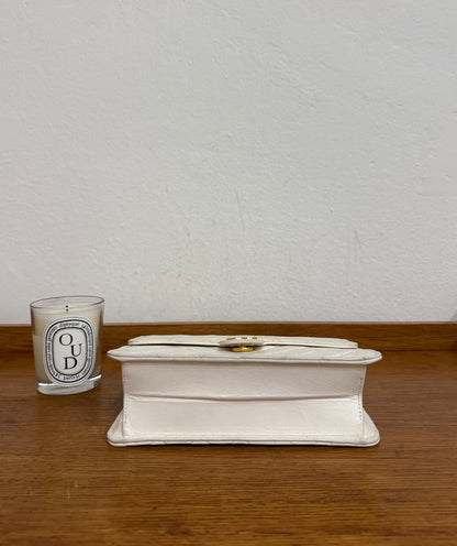 CHANEL CLASSIC SINGLE FLAP BAG LAMBSKIN WHITE 24K GOLD HW