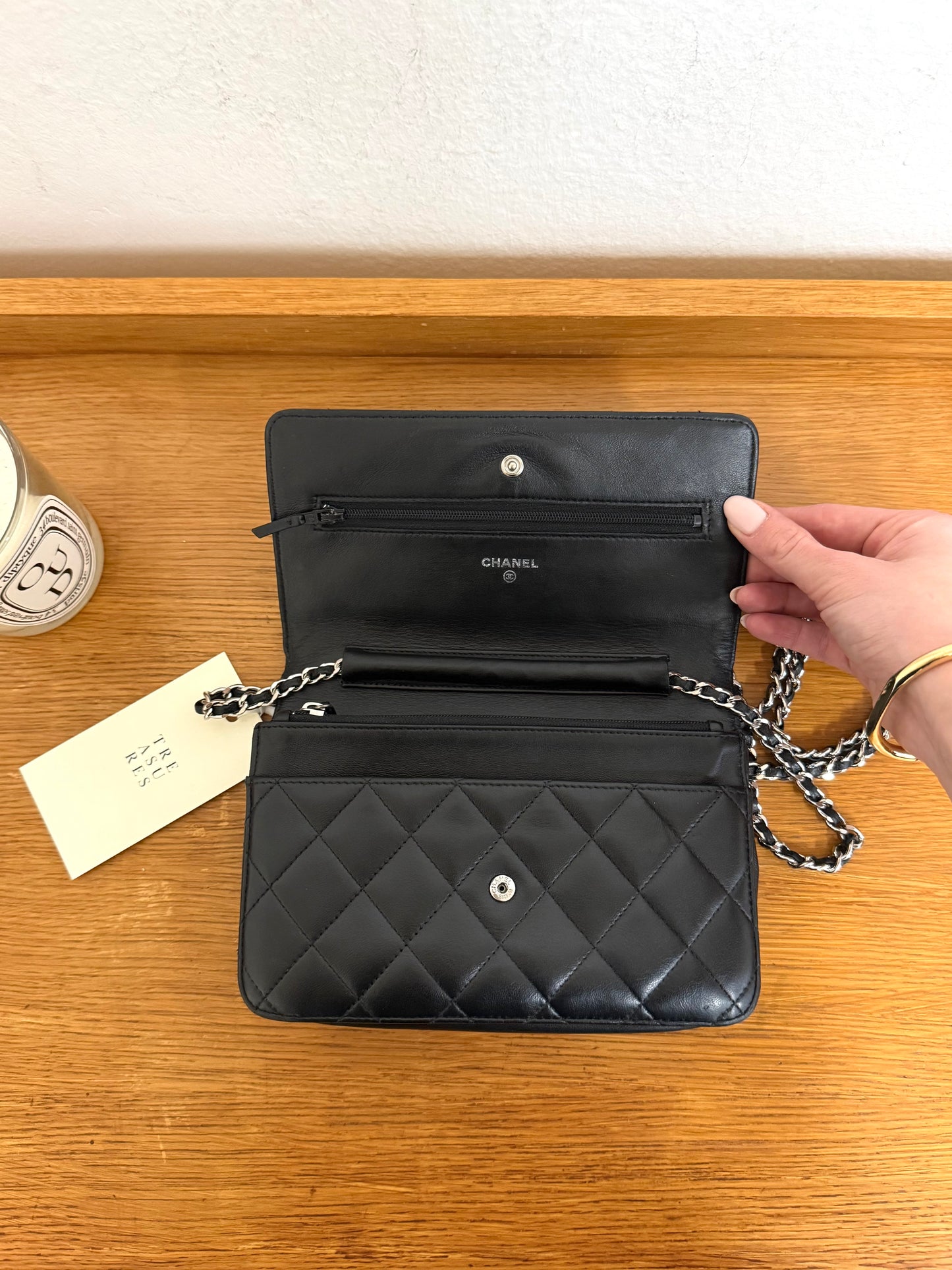 CHANEL WOC BLACK LAMBSKIN