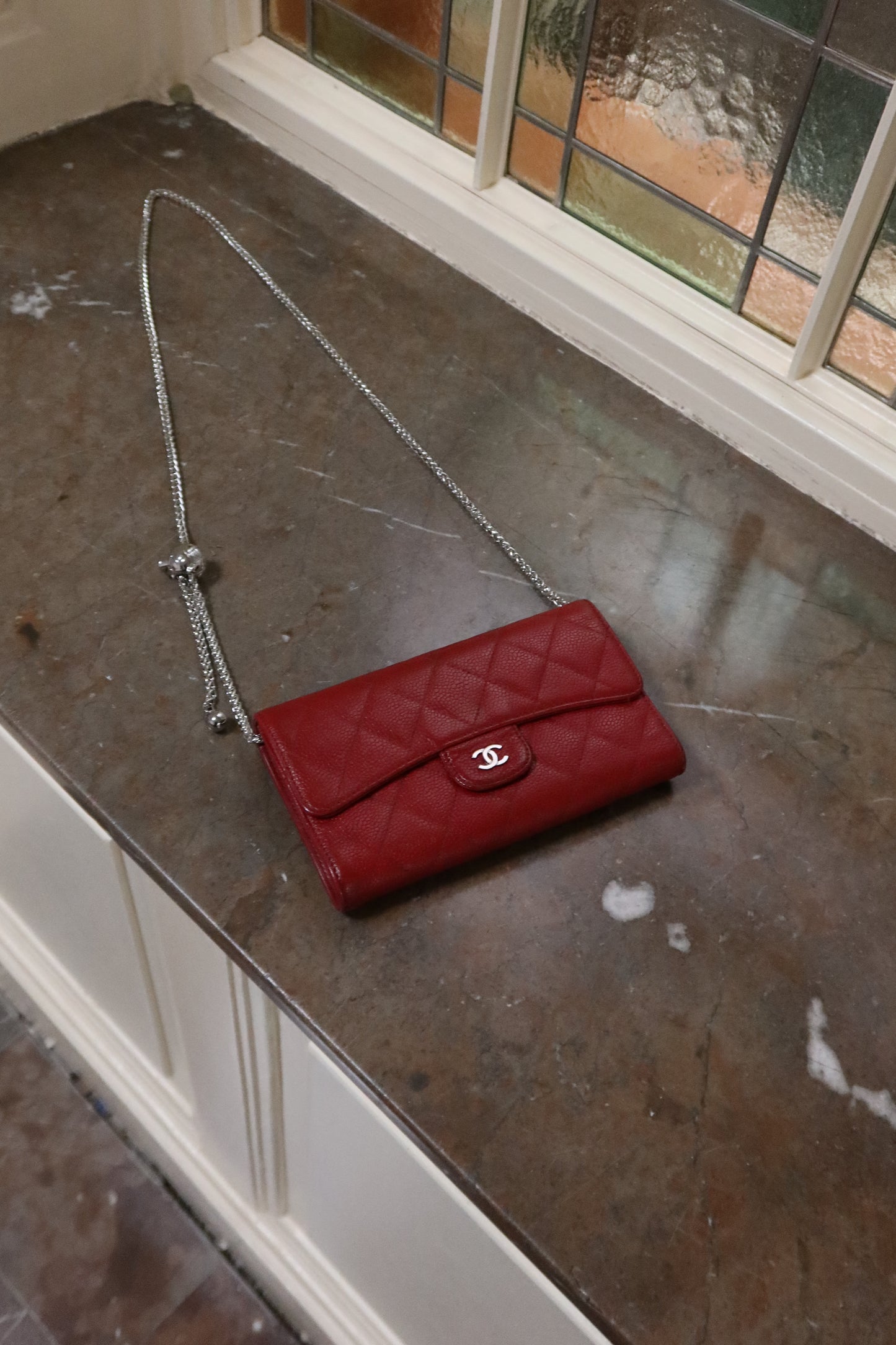 CHANEL CLASSIC WALLET CAVIAR RED