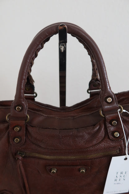 BALENCIAGA CITY BAG IN DARK BROWN