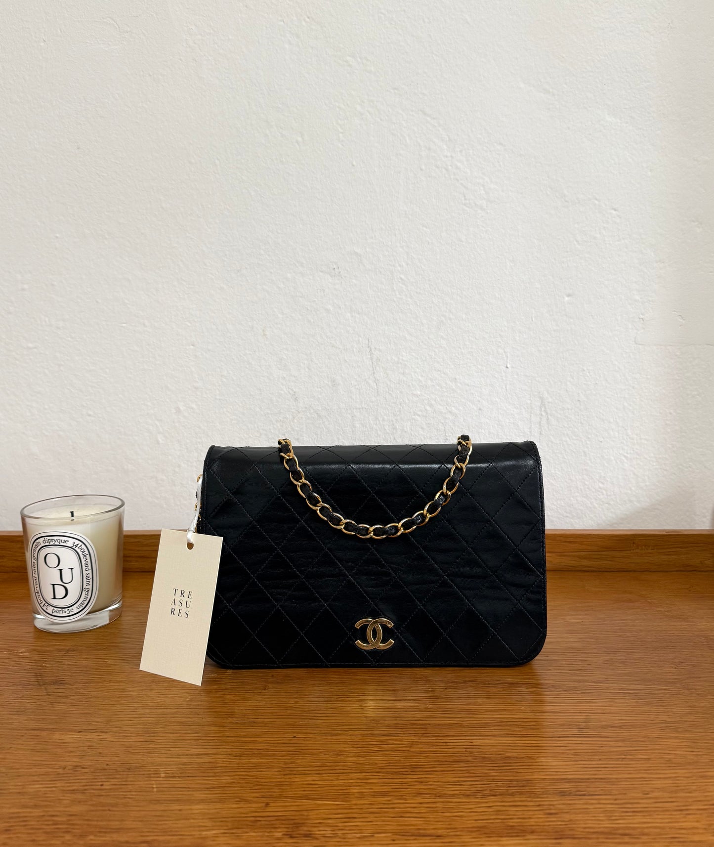 CHANEL FULL FLAP BLACK LAMBSKIN