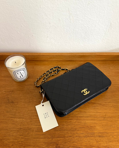 CHANEL FULL FLAP BLACK LAMBSKIN