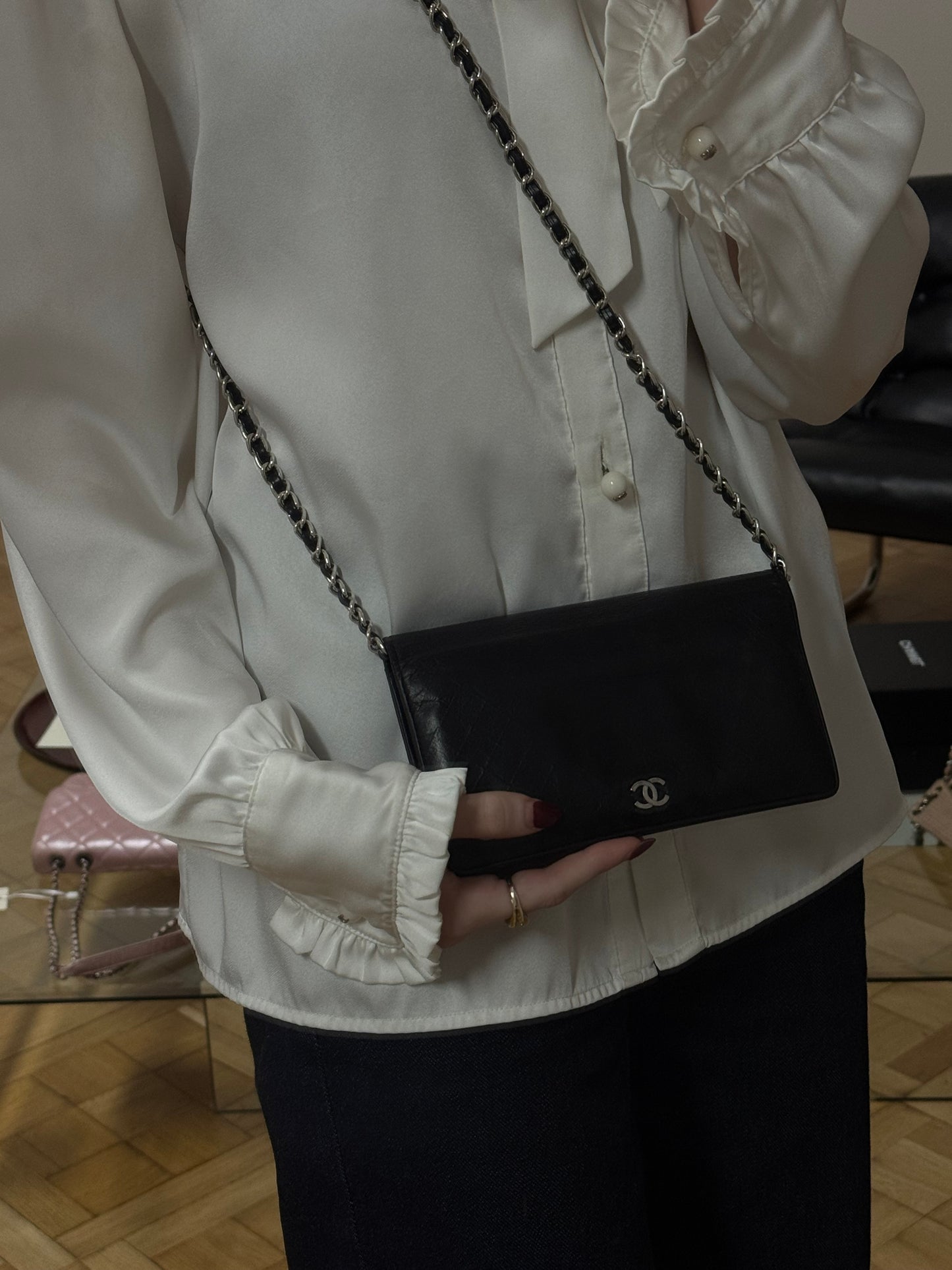 CHANEL LONG WALLET GRAINED SERIES 10