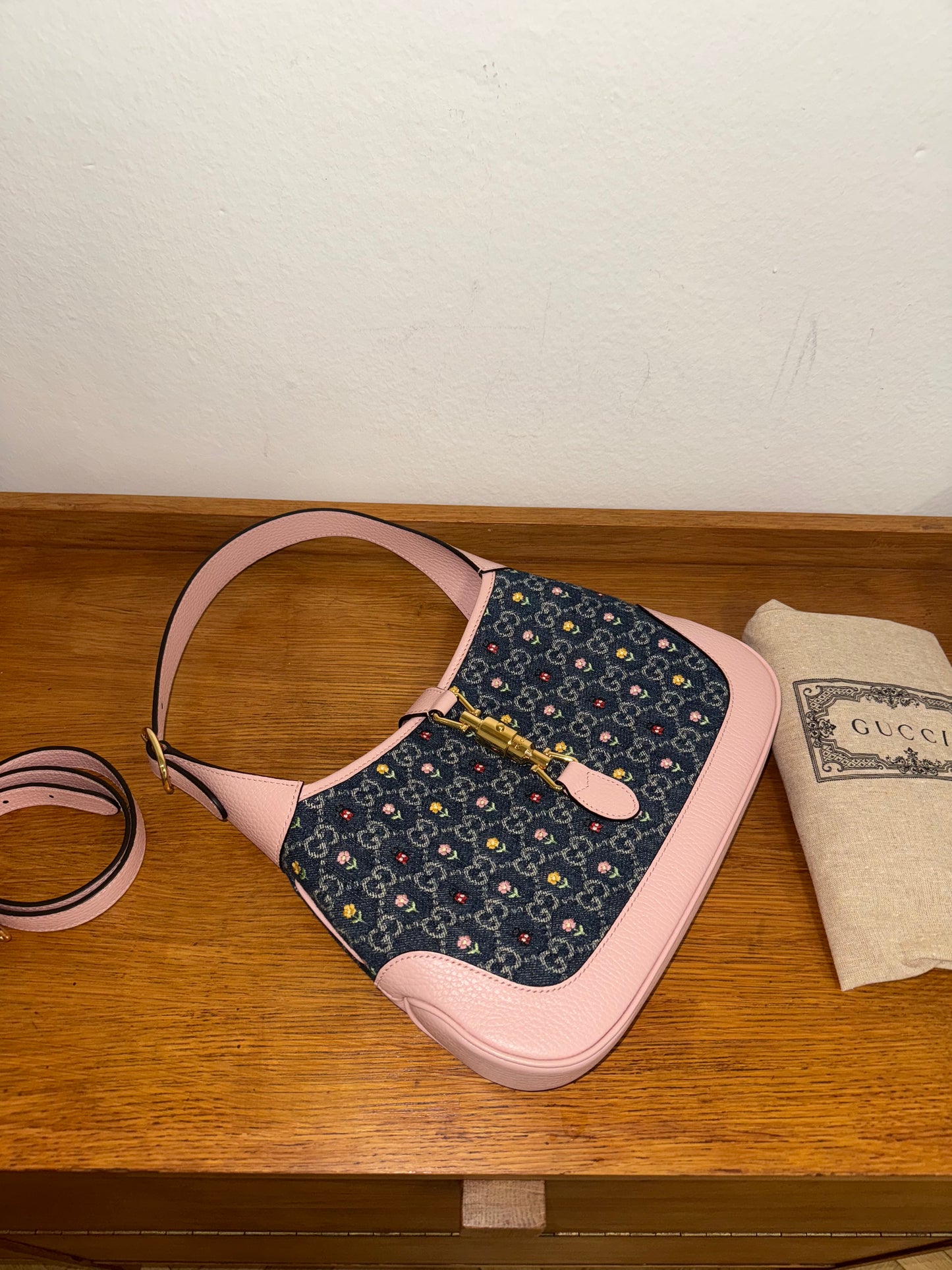 GUCCI JACKIE 1961 FLORAL DENIM