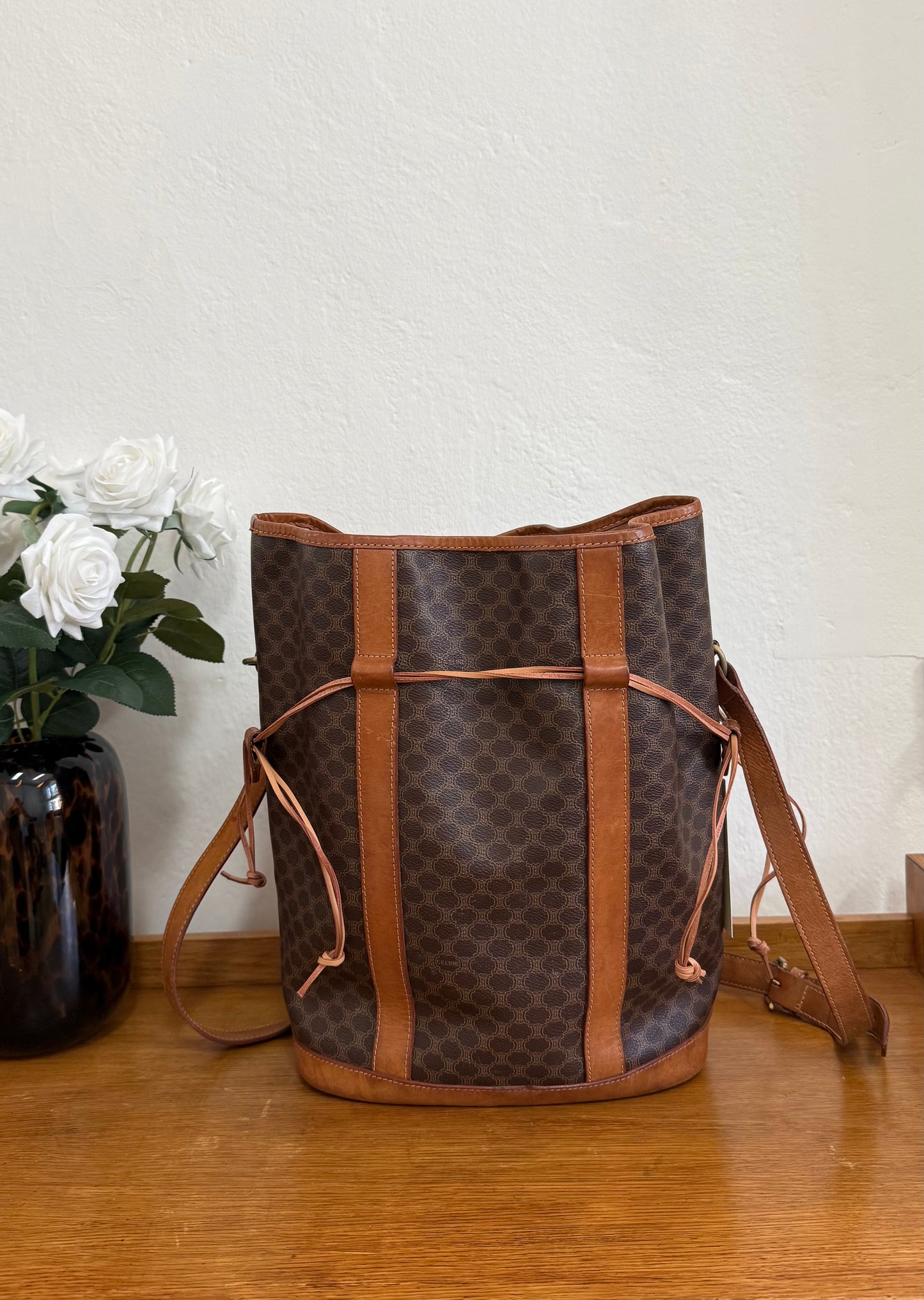 CELINE MACADAM BUCKET BAG