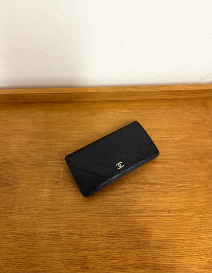 CHANEL CLASSIC LONG WALLET LAMBSKIN BLACK SERIES 10