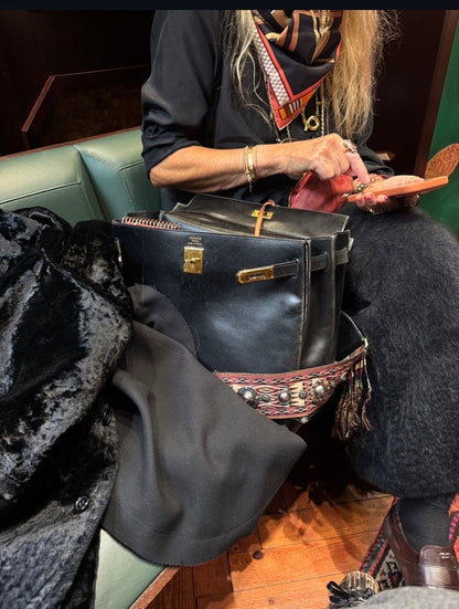 HERMES KELLY 28 BOX CALF BLACK 1965 U stamp