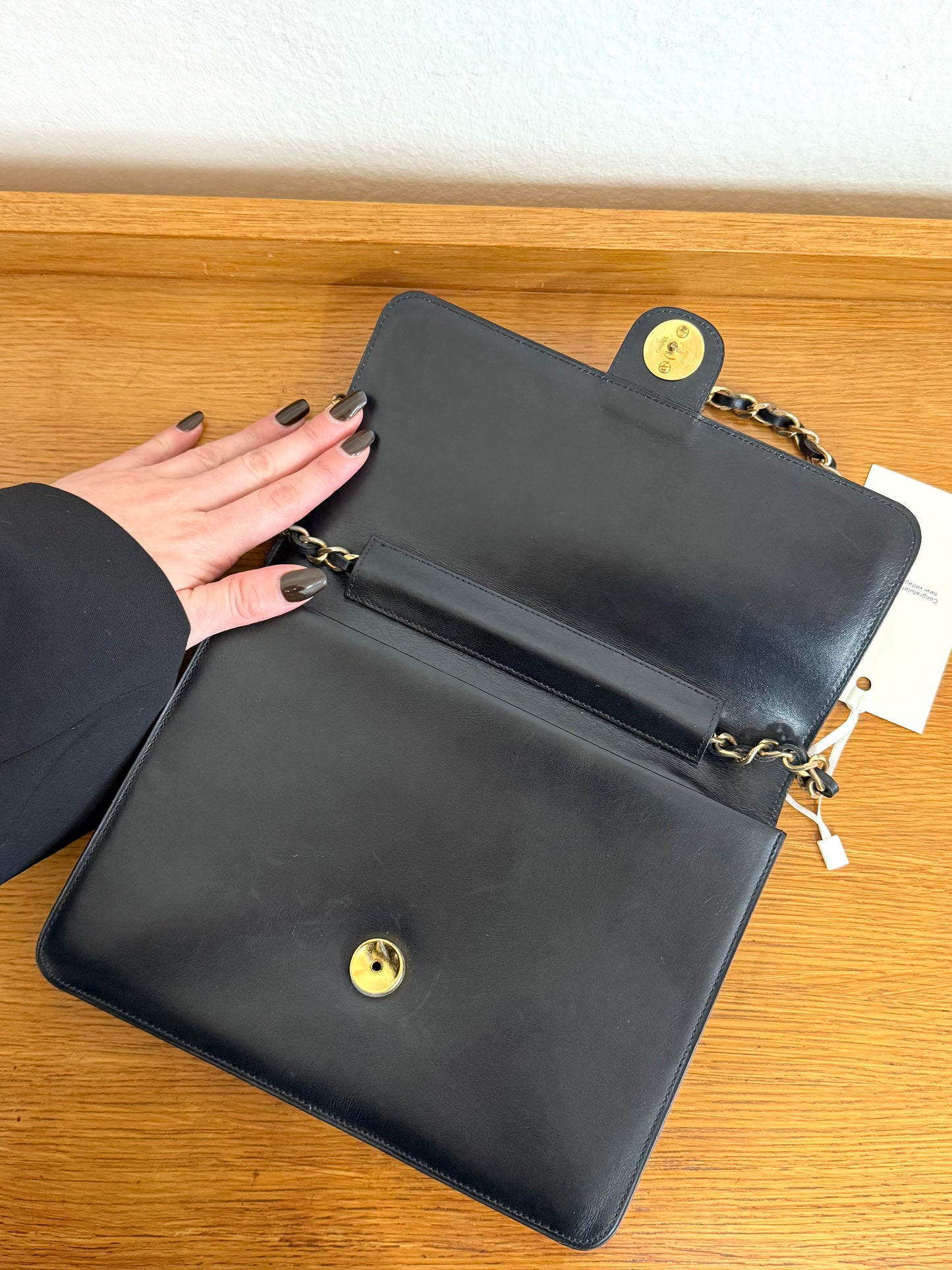 CHANEL BOX CALF FLAP BAG