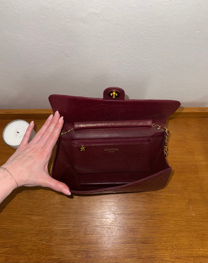CHANEL SINGLE FLAP LAMBSKIN BURGUNDY