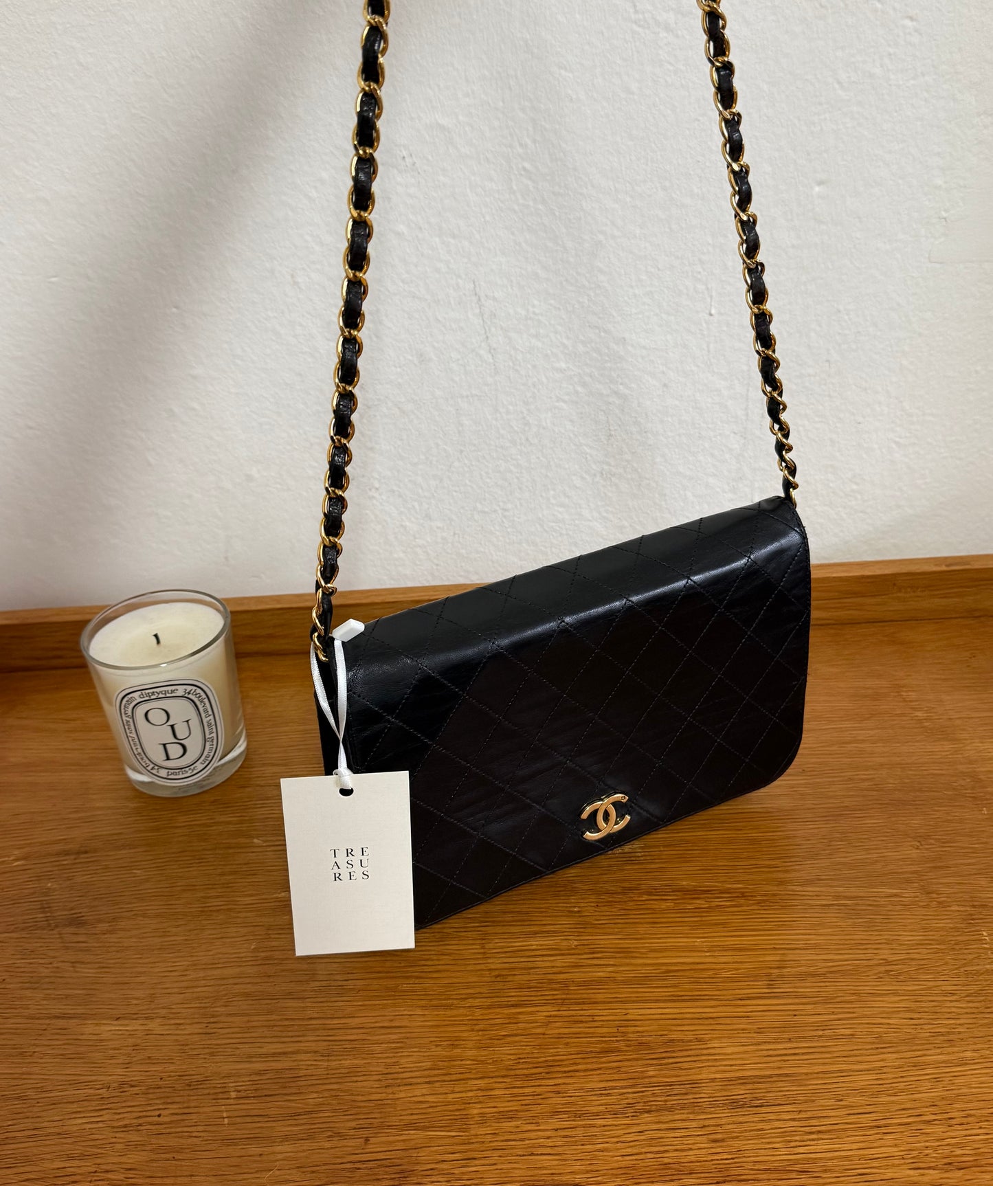 CHANEL FULL FLAP BLACK LAMBSKIN