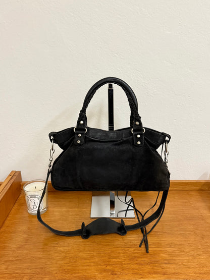 BALENCIAGA SUEDE CITY BAG BLACK