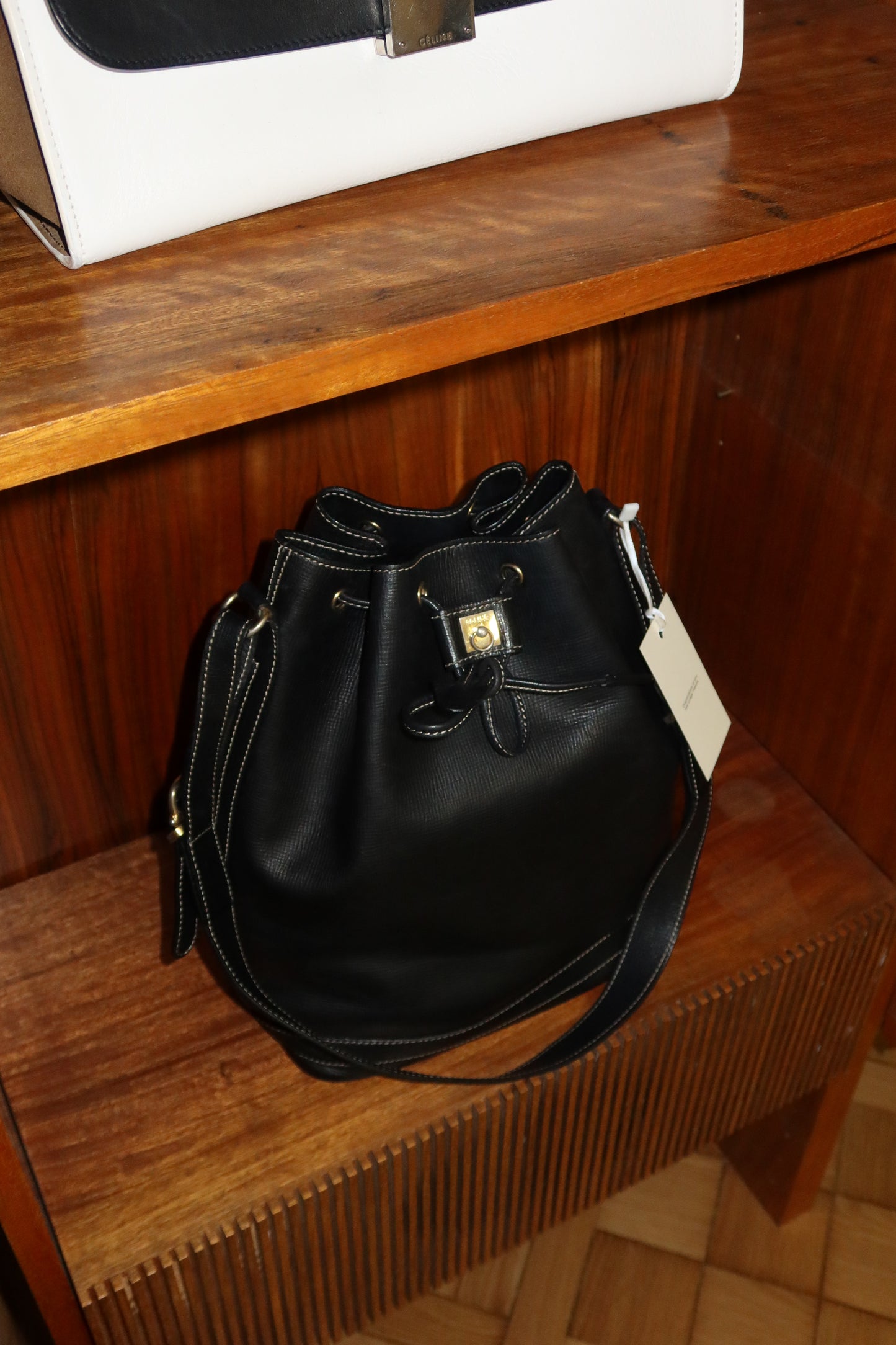 CELINE TRIOMPHE BUCKET BAG BLACK