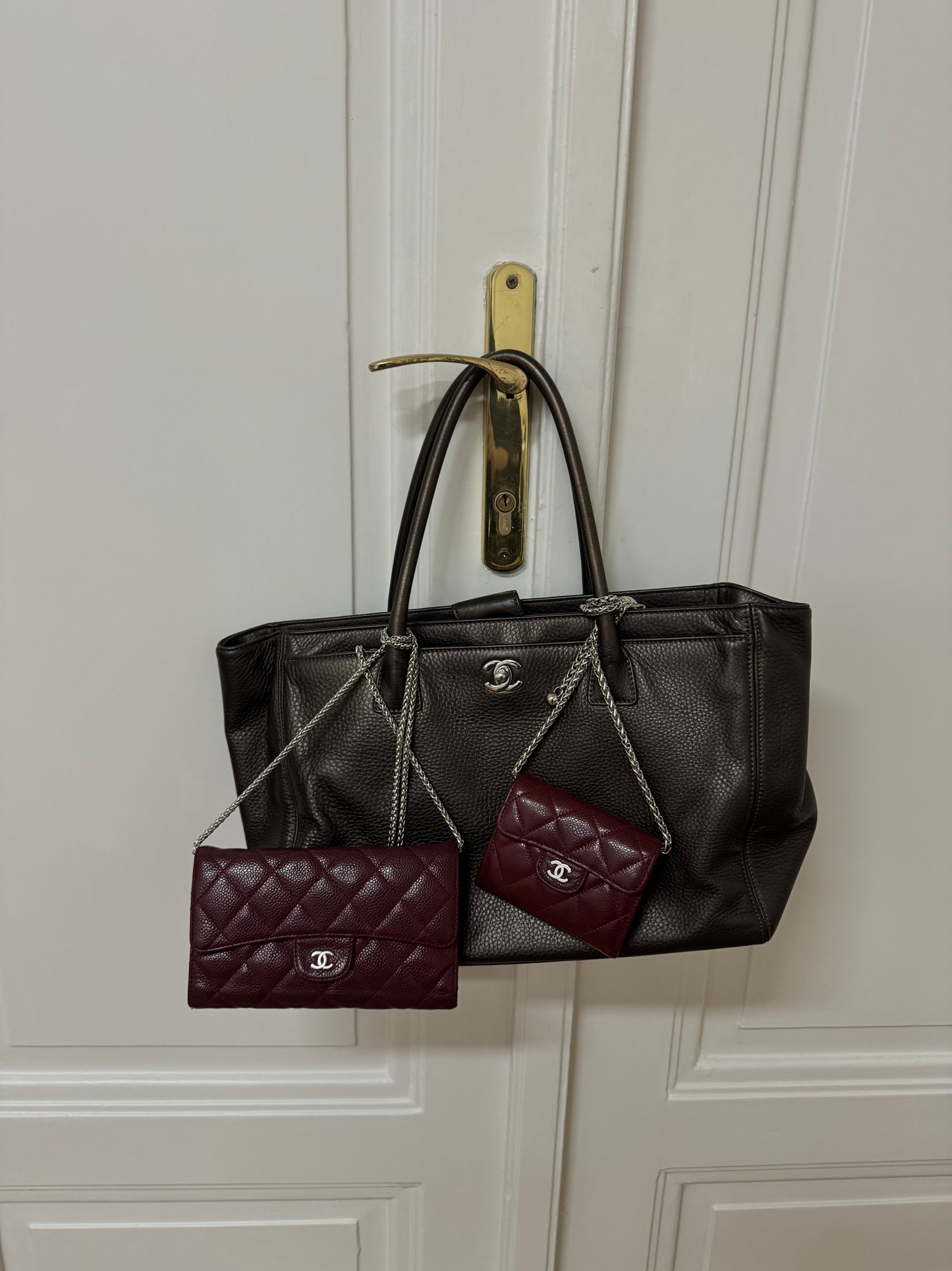 CHANEL EXECUTIVE TOTE IRIDESCENT BROWN SILVER HW