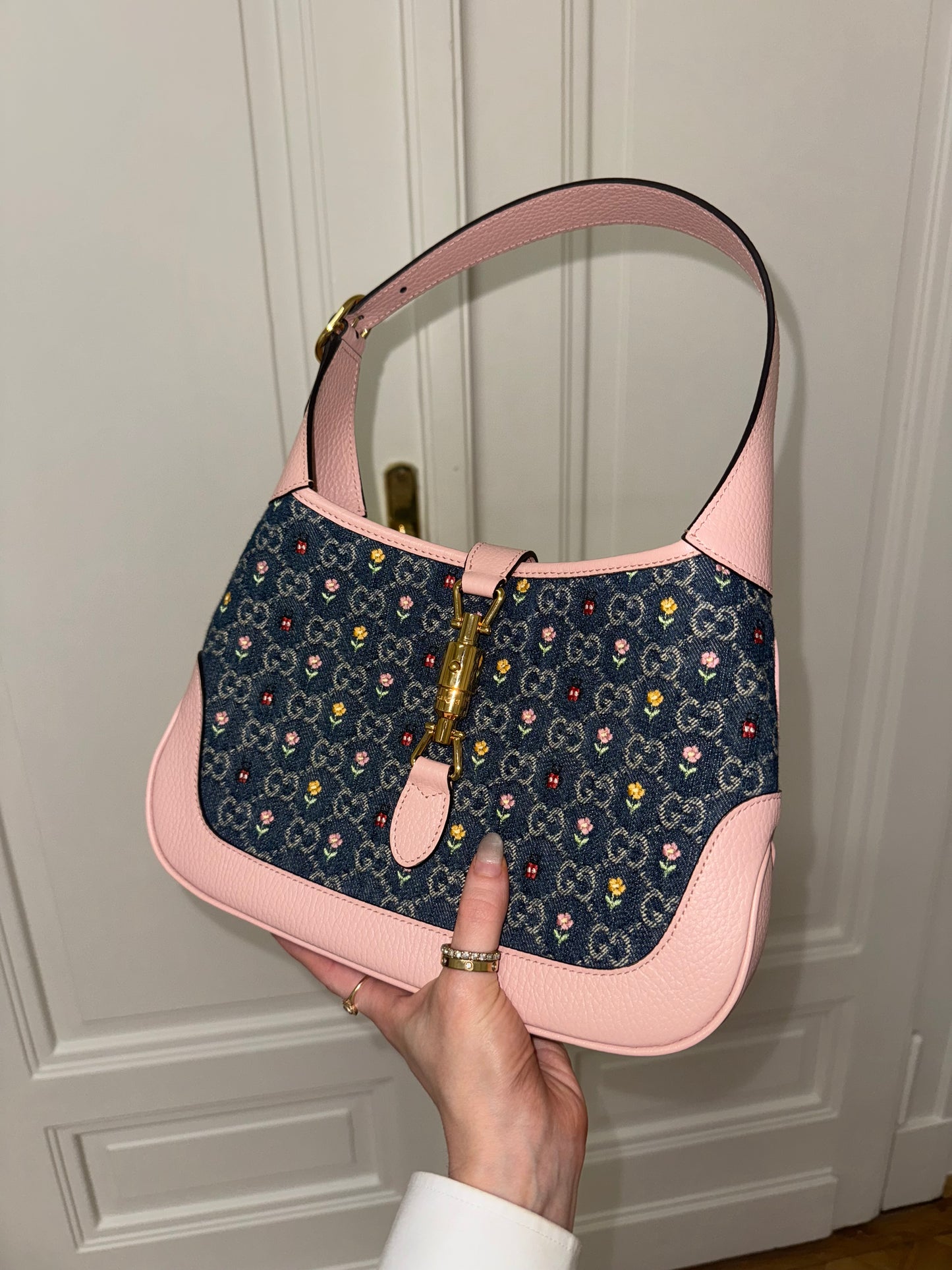 GUCCI JACKIE 1961 FLORAL DENIM