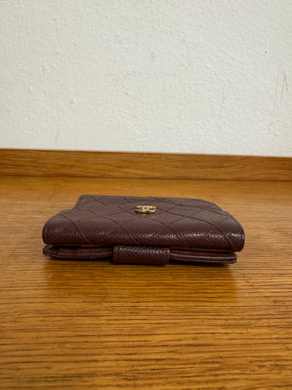 CHANEL DOUBLE SIDED WALLET CAVIAR BURGUNDY