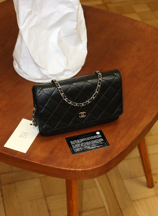 CHANEL WOC BLACK LAMBSKIN