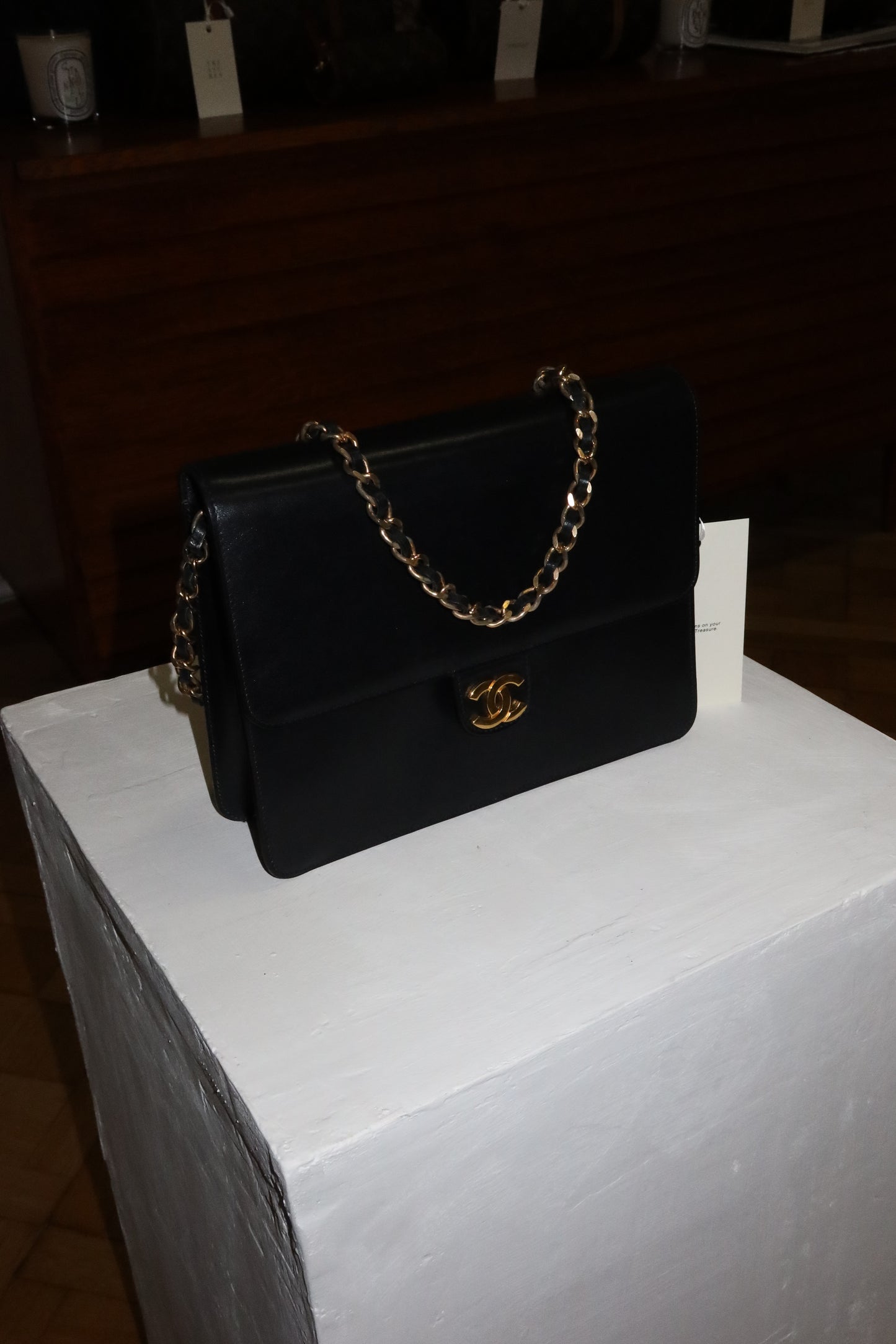 CHANEL BOX CALF FLAP BAG
