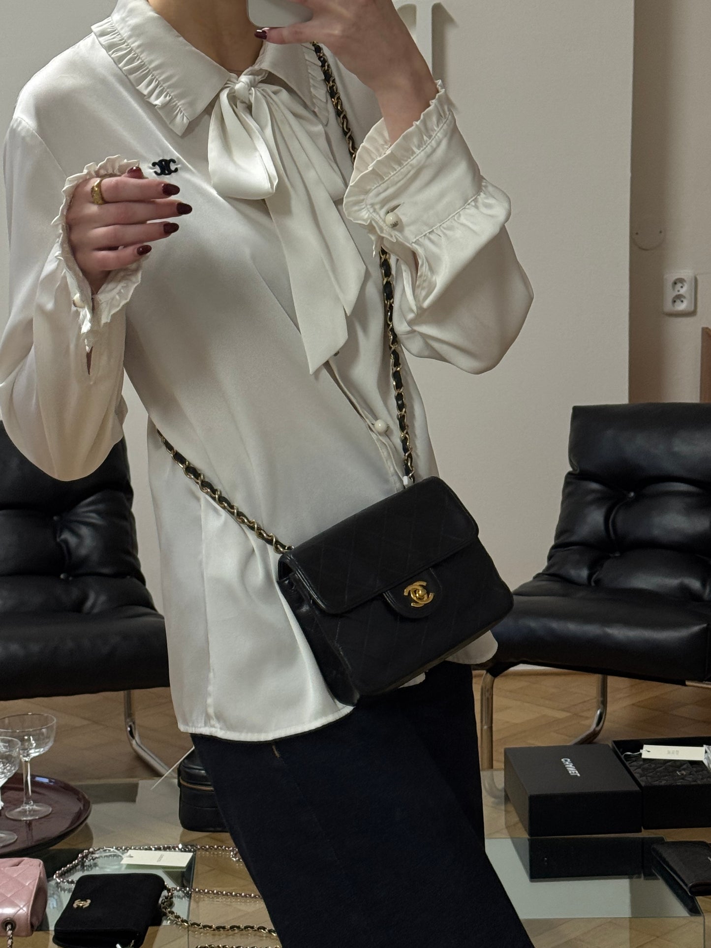 CHANEL CLASSIC SINGLE FLAP BAG TWIST LOCK 24K GOLD