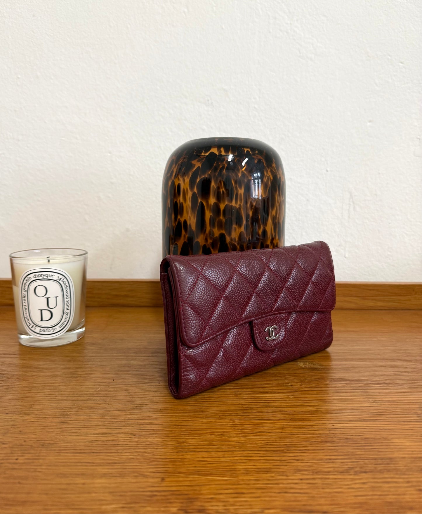 CHANEL CAVIAR LONG WALLET BURGUNDY