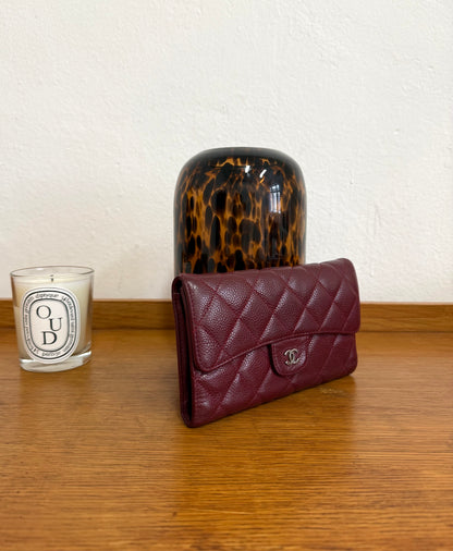 CHANEL CAVIAR LONG WALLET BURGUNDY