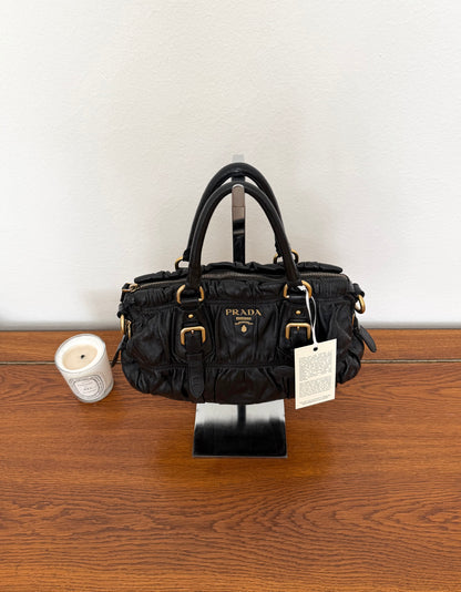 PRADA PROMENADE LEATHER HANDBAG