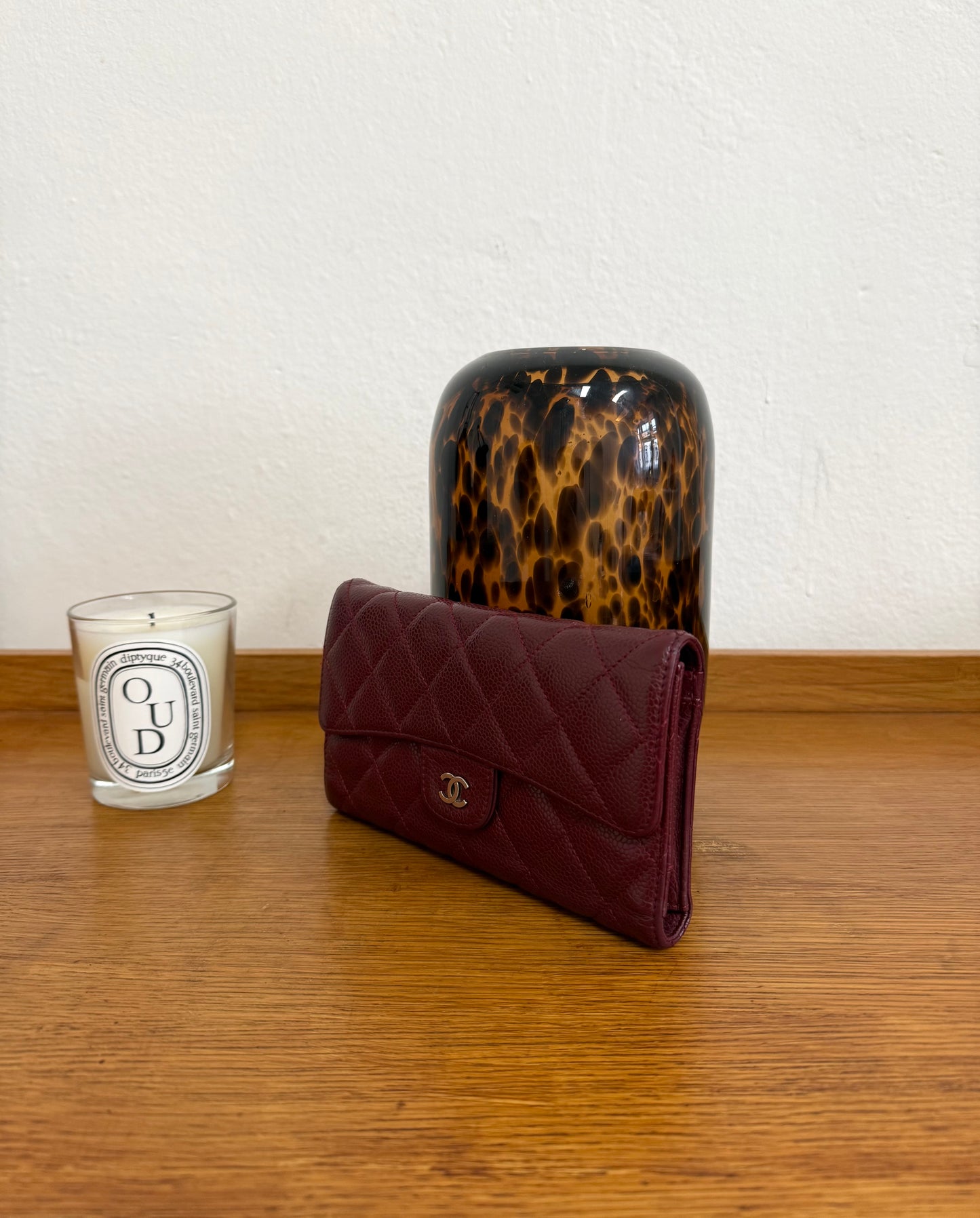 CHANEL CAVIAR LONG WALLET BURGUNDY