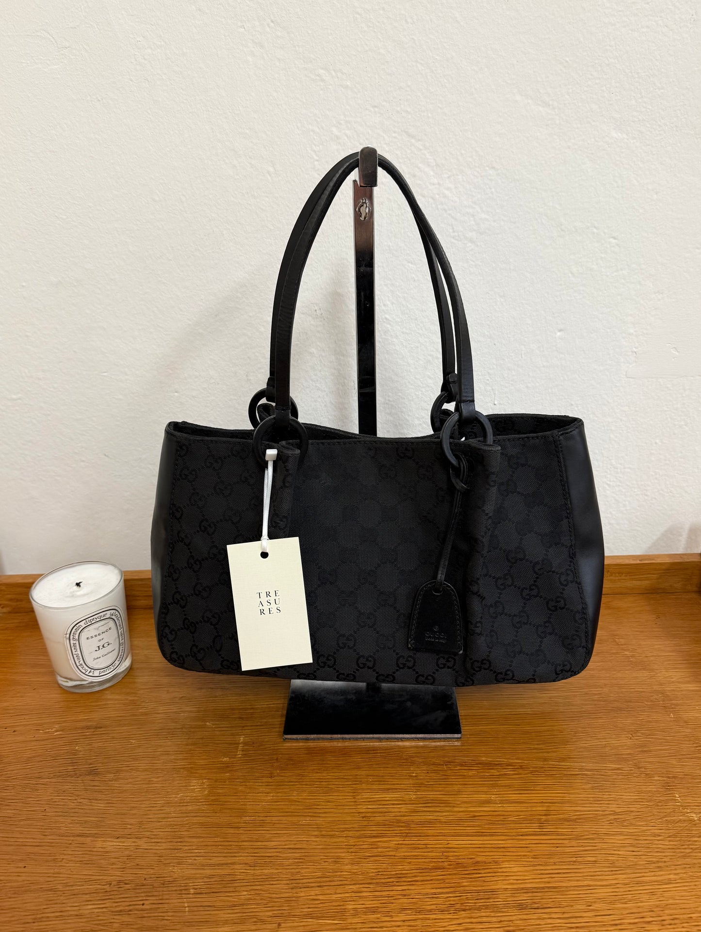 GUCCI GG SHOULDER BAG BLACK & POUCH TOM FORD ERA