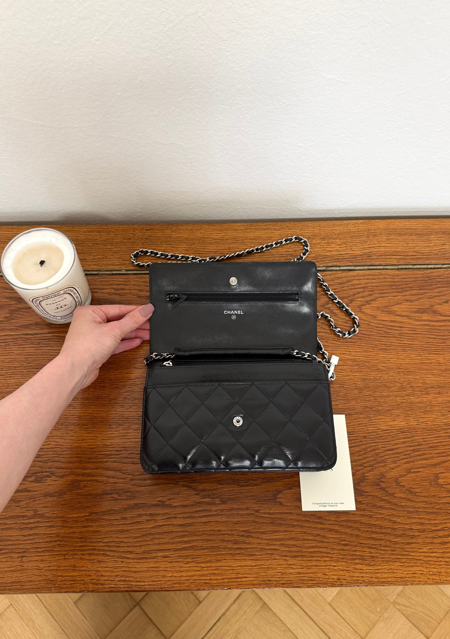 CHANEL WOC BLACK LAMBSKIN