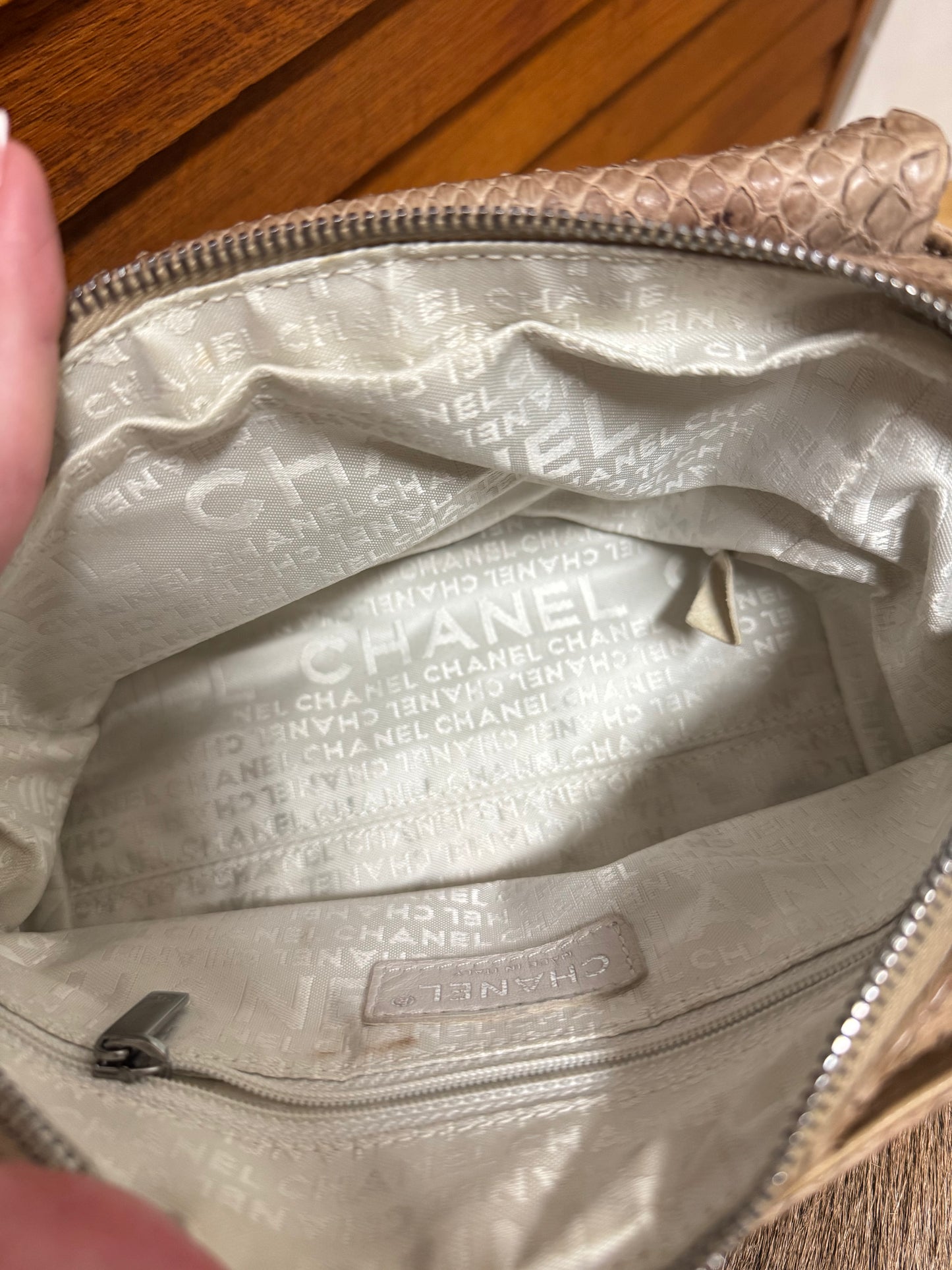 CHANEL ULTRA RARE PYTHON CC SHOULDER BAG KARL LAGERFELD 2004-2005