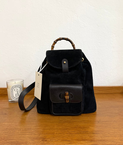 GUCCI SUEDE BAMBOO BACKAPACK